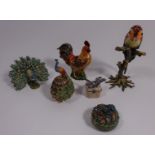 Six enamelled trinket boxes depicting animals Condition Report <a href='//www.