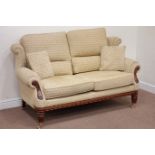 Bridgecraft Vale two seat mahogany framed traditional sofa (W165cm).