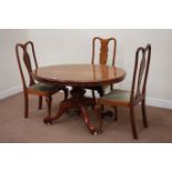 Victorian mahogany oval loo table (130cm x 99cm, H72cm),