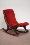 Victorian mahogany framed upholstered rocking chair Condition Report <a