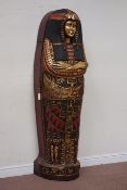 Egyptian Cleopatra sarcophagus style shelving unit,