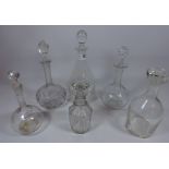 19th/ early 20th Century cut glass decanter and five other decanters Condition Report