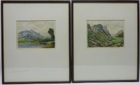 'Glencoe' and 'Loch Achray' pair limited edition colour etchings after Claude H Rowbotham signed in