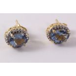 Pair of synthetic alexandrite and diamond stud ear-rings stamped 925 Condition Report
