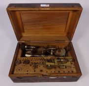 Victorian watch maker's lathe and parts in wooden box Condition Report <a