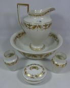 Limoges four piece porcelain toilet set