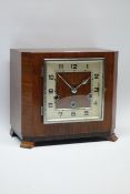 Art Deco period walnut cased mantel clock with Westminster chime CLOCKS & BAROMETERS - as we are