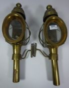 Pair of brass coach lamps Condition Report <a href='//www.davidduggleby.