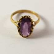 Oval amethyst ring stamped 9ct Condition Report <a href='//www.davidduggleby.