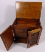 Edwardian carved oak smoker's cabinet Condition Report <a href='//www.