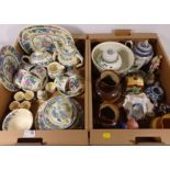 Spode and Masons teaware, Doulton Lambeth, small satsuma vase,