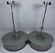 Pair of metal drum ceiling lights, D41cm Condition Report <a href='//www.