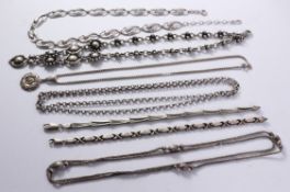 Vintage hallmarked silver figure of eight link necklace, belcher chain stamped sterling,