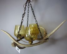 Red stag antler chandelier Condition Report <a href='//www.davidduggleby.