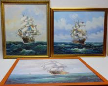 Sailing Ships at Sea,