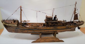 Wooden scale model of the Grimsby Trawler Rose of England G236,