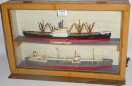 Two waterline kit models of the cargo vessels 'Esso Glasgow' and 'Hawaiian Pilot',