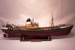 Wooden 1:48 scale model of the Steam Trawler St.