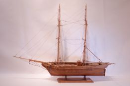 Wooden scale model of the 19th century merchant ship Venus of Hull, originally built Hull c1807,