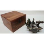 Kelvin & Hughes Sextant with wooden handle in wooden case,