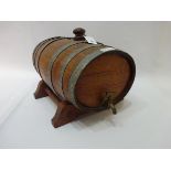 Metal bound barrel on stand, W39cm Condition Report <a href='//www.