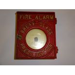 Cast metal Break Glass Press Button fire alarm with hinged door, H15cm,