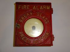 Cast metal Break Glass Press Button fire alarm with hinged door, H15cm,