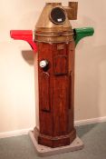 Mid 20th century mahogany octagonal ship's binnacle fitted with B Cooke & Son Ltd of Hull patt. No.