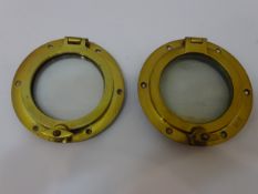 Brass Simpson Lawrence Glasgow single lug porthole & another similar,