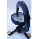 20th century black lacquered Tangent Galvanometer by Philip Harris Ltd. No.