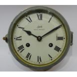 Schatz Royal Mariner ship's brass bulk head clock with alloy bezel,