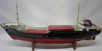 Scale model of the cargo ship Kristina with 6V motor and propshaft, part finished.