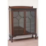 Early 20th century mahogany astragal glazed display cabinet, W107cm, H133cm,