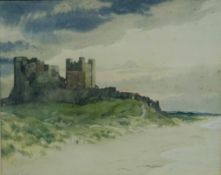 Bamburgh Castle, watercolour signed by Gordon Home (1878-1969),