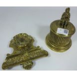 19th Century brass tobacco jar and brass ink stand (2) Condition Report <a