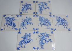 Set of eight 18th Century style Delft tiles (8) Condition Report <a href='//www.
