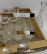 Sets of six crystal glasses and sundae dishes and two crystal decanters Condition Report