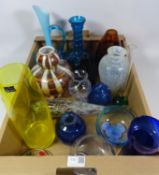 Caithness bowls and vase and other coloured glassware in one box Condition Report