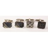 Two pairs cuff-links stamped sterling and silver Condition Report <a