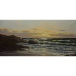 Sunset Seascape, oil on canvas by Otto Neutschmann (German 1902-1985),