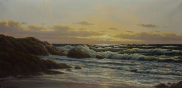 Sunset Seascape, oil on canvas by Otto Neutschmann (German 1902-1985),