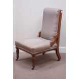 Edwardian oak upholstered nursing chair Condition Report <a href='//www.