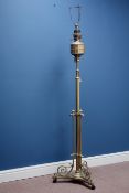 19th century brass telescopic oil lamp stand,