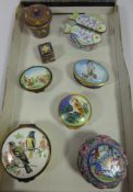 Bilston and other enamel and Cloisonne patch / trinket boxes (8) Condition Report