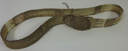 Indian white metal rope work design belt Condition Report <a href='//www.