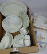 Wedgwood 'Ice Flower' dinnerware and embroidered linen Condition Report <a