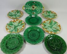 Set of four Majolica plates, Majolica dish,