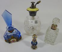 Cut crystal atomizer with white metal and enamel top,