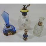 Cut crystal atomizer with white metal and enamel top,