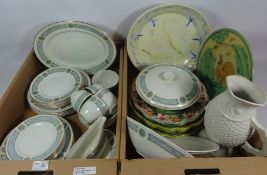 Ridgeway dinner and tea service, six place settings - missing two tea cups, hand painted plates,